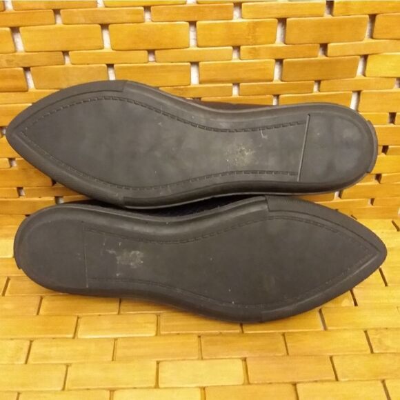 EUC ALICE & OLIVIA Navy Blue Pointed Toe Python Print Loafers Size 8.5 (39) - Picture 3 of 11